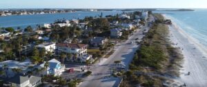 Aerial view of Inn near the beach